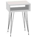 Κομοδίνο Naida Pakoworld σε Λευκή Απόχρωση -Μαύρα Μεταλλικά Πόδια 40x30x59εκ