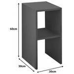 Κομοδίνο Deseo Pakoworld σε Ανθρακί Απόχρωση  30x30x60εκ