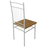 Τραπεζαρία Roza ii Pakoworld σετ 5τμχ mdf σε Φυσική Απόχρωση με Λευκά Μεταλλικά Πόδια 110x60x74εκ