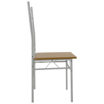 Τραπεζαρία Roza ii Pakoworld σετ 5τμχ mdf σε Φυσική Απόχρωση με Λευκά Μεταλλικά Πόδια 110x60x74εκ