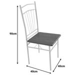 Τραπεζαρία Roza ii Pakoworld σετ 5τμχ mdf σε Φυσική Απόχρωση με Λευκά Μεταλλικά Πόδια 110x60x74εκ