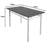 Τραπεζαρία Roza ii Pakoworld σετ 5τμχ mdf σε Φυσική Απόχρωση με Λευκά Μεταλλικά Πόδια 110x60x74εκ