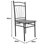 Τραπεζαρία Roza ii Pakoworld σετ 5τμχ mdf σε Γκρι Απόχρωση με Γκρι Μεταλλικά Πόδια 110x60x74εκ