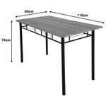 Τραπεζαρία Roza ii Pakoworld σετ 5τμχ mdf σε Γκρι Απόχρωση με Γκρι Μεταλλικά Πόδια 110x60x74εκ