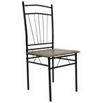 Τραπεζαρία Roza ii Pakoworld σετ 5τμχ mdf σε Γκρι Απόχρωση με Γκρι Μεταλλικά Πόδια 110x60x74εκ