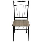 Τραπεζαρία Roza ii Pakoworld σετ 5τμχ mdf σε Γκρι Απόχρωση με Γκρι Μεταλλικά Πόδια 110x60x74εκ