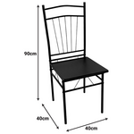 Τραπεζαρία Roza ii Pakoworld σετ 5τμχ mdf σε Μαύρη Απόχρωση με Μαύρα Μεταλλικά Πόδια 110x60x74εκ