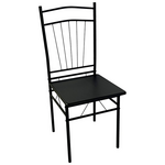 Τραπεζαρία Roza ii Pakoworld σετ 5τμχ mdf σε Μαύρη Απόχρωση με Μαύρα Μεταλλικά Πόδια 110x60x74εκ