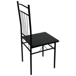 Τραπεζαρία Roza ii Pakoworld σετ 5τμχ mdf σε Μαύρη Απόχρωση με Μαύρα Μεταλλικά Πόδια 110x60x74εκ