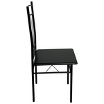 Τραπεζαρία Roza ii Pakoworld σετ 5τμχ mdf σε Μαύρη Απόχρωση με Μαύρα Μεταλλικά Πόδια 110x60x74εκ