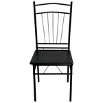 Τραπεζαρία Roza ii Pakoworld σετ 5τμχ mdf σε Μαύρη Απόχρωση με Μαύρα Μεταλλικά Πόδια 110x60x74εκ