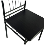 Τραπεζαρία Roza ii Pakoworld σετ 5τμχ mdf σε Μαύρη Απόχρωση με Μαύρα Μεταλλικά Πόδια 110x60x74εκ