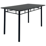 Τραπεζαρία Roza ii Pakoworld σετ 5τμχ mdf σε Μαύρη Απόχρωση με Μαύρα Μεταλλικά Πόδια 110x60x74εκ