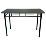 Τραπεζαρία Roza ii Pakoworld σετ 5τμχ mdf σε Μαύρη Απόχρωση με Μαύρα Μεταλλικά Πόδια 110x60x74εκ