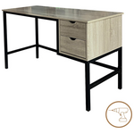 Γραφείο Εργασίας Ramen Pakoworld σε Sonoma Απόχρωση με Μαύρα Μεταλλικά Πόδια 120x48x76εκ