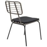 Τραπεζαρία Naoki - Kliton σετ 5τεμ Pakoworld Ανθρακί Αλουμίνιο και Μέταλλο σε Μαύρη Απόχρωση 80x80x74εκ