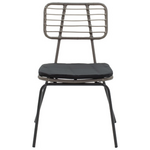 Τραπεζαρία Naoki - Kliton σετ 3τεμ Pakoworld Ανθρακί Αλουμίνιο και Μέταλλο σε Μαύρη Απόχρωση 80x80x74εκ