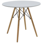 Τραπεζαρία Julita-Noor Pakoworld σετ 5τεμ mdf Λευκό-Μπεζ-Φυσικό Φ80x73εκ