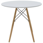 Τραπεζαρία Julita-Noor Pakoworld σετ 5τεμ mdf Λευκό-Μπεζ-Φυσικό Φ80x73εκ