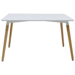 Τραπεζαρία Natali-Noor Pakoworld σετ 5τεμ  mdf Λευκό-Γκρι-Πόδια Φυσικό 120x80x76εκ