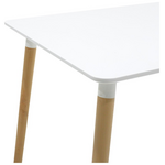 Τραπεζαρία Natali-Noor Pakoworld σετ 5τεμ  mdf Λευκό-Γκρι-Πόδια Φυσικό 120x80x76εκ