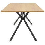 Τραπέζι Nerelis Pakoworld Φυσικό mdf και Πόδι Μαύρο Μέταλλο 160x90x75εκ