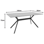 Τραπέζι Nerelis Pakoworld Φυσικό mdf και Πόδι Μαύρο Μέταλλο 160x90x75εκ