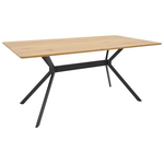 Τραπέζι Nerelis Pakoworld Φυσικό mdf και Πόδι Μαύρο Μέταλλο 160x90x75εκ