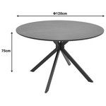 Τραπέζι Xuson Pakoworld mdf σε Ανθρακί Απόχρωση με Πόδι Μαύρο Μέταλλο Φ120x75εκ