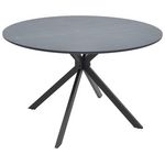 Τραπέζι Xuson Pakoworld mdf σε Ανθρακί Απόχρωση με Πόδι Μαύρο Μέταλλο Φ120x75εκ