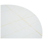 Τραπέζι Xuson Pakoworld mdf σε Λευκό Όψης Μαρμάρου με Πόδι Μαύρο Μέταλλο Φ120x75εκ