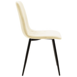 Τραπεζαρία Natali-Noor Pakoworld σετ 5τεμ  mdf Μαύρο-Μπεζ Ύφασμα 120x80x76εκ