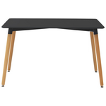 Τραπεζαρία Natali-Noor Pakoworld σετ 5τεμ  mdf Μαύρο-Μπεζ Ύφασμα 120x80x76εκ