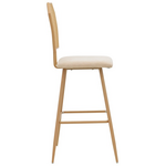 Σκαμπό Μπαρ Camilla i Pakoworld Φυσικό pe Rattan με Μπεζ Ύφασμα και Μέταλλο σε Φυσική Απόχρωση 47.5x58x117εκ