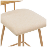 Σκαμπό Μπαρ Camilla i Pakoworld Φυσικό pe Rattan με Μπεζ Ύφασμα και Μέταλλο σε Φυσική Απόχρωση 47.5x58x117εκ