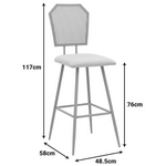 Σκαμπό Μπαρ Camilla i Pakoworld Φυσικό pe Rattan με Μπεζ Ύφασμα και Μέταλλο σε Φυσική Απόχρωση 47.5x58x117εκ