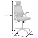 Καρέκλα Γραφείου Peja Pakoworld Mesh Ύφασμα Μαύρο 58x60x107-117εκ