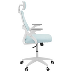 Καρέκλα Γραφείου Peja Pakoworld Mesh Ύφασμα Σιελ-Σκελετός Λευκό 58x60x107-117εκ