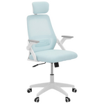 Καρέκλα Γραφείου Peja Pakoworld Mesh Ύφασμα Σιελ-Σκελετός Λευκό 58x60x107-117εκ