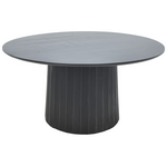 Τραπέζι Canicule Pakoworld Μασίφ Ξύλο Ακακίας σε Μαύρη Απόχρωση Φ150x75εκ