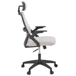 Καρέκλα Γραφείου Peja Pakoworld Mesh Ύφασμα Γκρι-Μπεζ με Μαύρο Σκελετό 58x60x107-117εκ