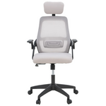 Καρέκλα Γραφείου Peja Pakoworld Mesh Ύφασμα Γκρι-Μπεζ με Μαύρο Σκελετό 58x60x107-117εκ