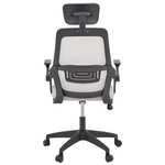 Καρέκλα Γραφείου Peja Pakoworld Mesh Ύφασμα Γκρι-Μπεζ με Μαύρο Σκελετό 58x60x107-117εκ