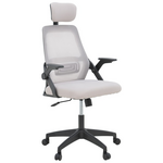 Καρέκλα Γραφείου Peja Pakoworld Mesh Ύφασμα Γκρι-Μπεζ με Μαύρο Σκελετό 58x60x107-117εκ