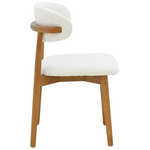 Καρέκλα Ubene Pakoworld Rubberwood σε Καρυδί-Μπουκλέ Ύφασμα σε Λευκή Απόχρωση 51x56x79εκ