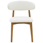 Καρέκλα Ubene Pakoworld Rubberwood σε Καρυδί-Μπουκλέ Ύφασμα σε Λευκή Απόχρωση 51x56x79εκ