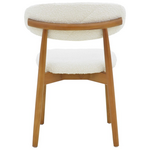 Καρέκλα Ubene Pakoworld Rubberwood σε Καρυδί-Μπουκλέ Ύφασμα σε Λευκή Απόχρωση 51x56x79εκ