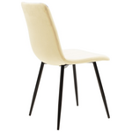 Τραπεζαρία Julita-Noor Pakoworld σετ 5τεμ mdf Λευκό-Μπεζ Ύφασμα Φ80x73εκ