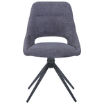 Τραπεζαρία Gustas-Luciano i Pakoworld σετ 5τεμ Λευκό Μαρμάρου Sintered Stone-Ανθρακί Ύφασμα 120x60x75εκ