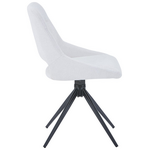 Τραπεζαρία Gustas-Luciano i Pakoworld σετ 5τεμ Λευκό Μαρμάρου Sintered Stone-Μπεζ Ύφασμα 120x60x75εκ